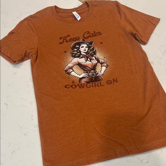 ridiccloset Tops - Cowgirl Graphic Tee in Orange